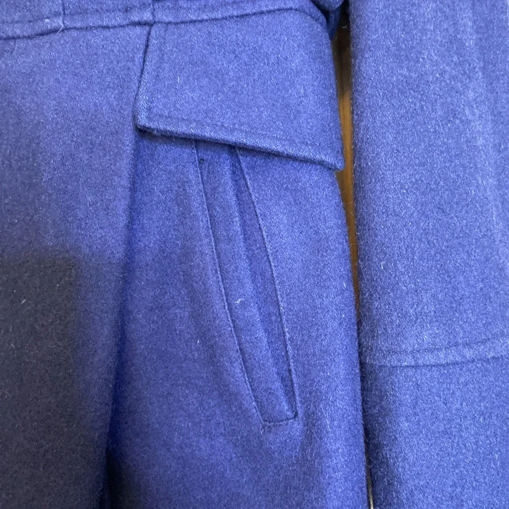 Steve Madden Women Blue Military Style Zip Front Peacoat Jacket Size Small